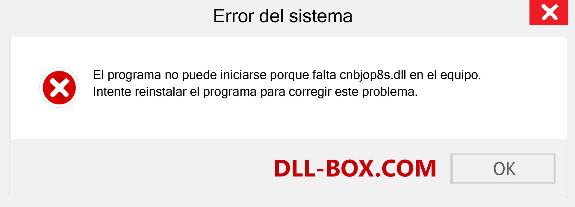 ¿Falta el archivo cnbjop8s.dll ?. Descargar para Windows 7, 8, 10 - Corregir cnbjop8s dll Missing Error en Windows, fotos, imágenes