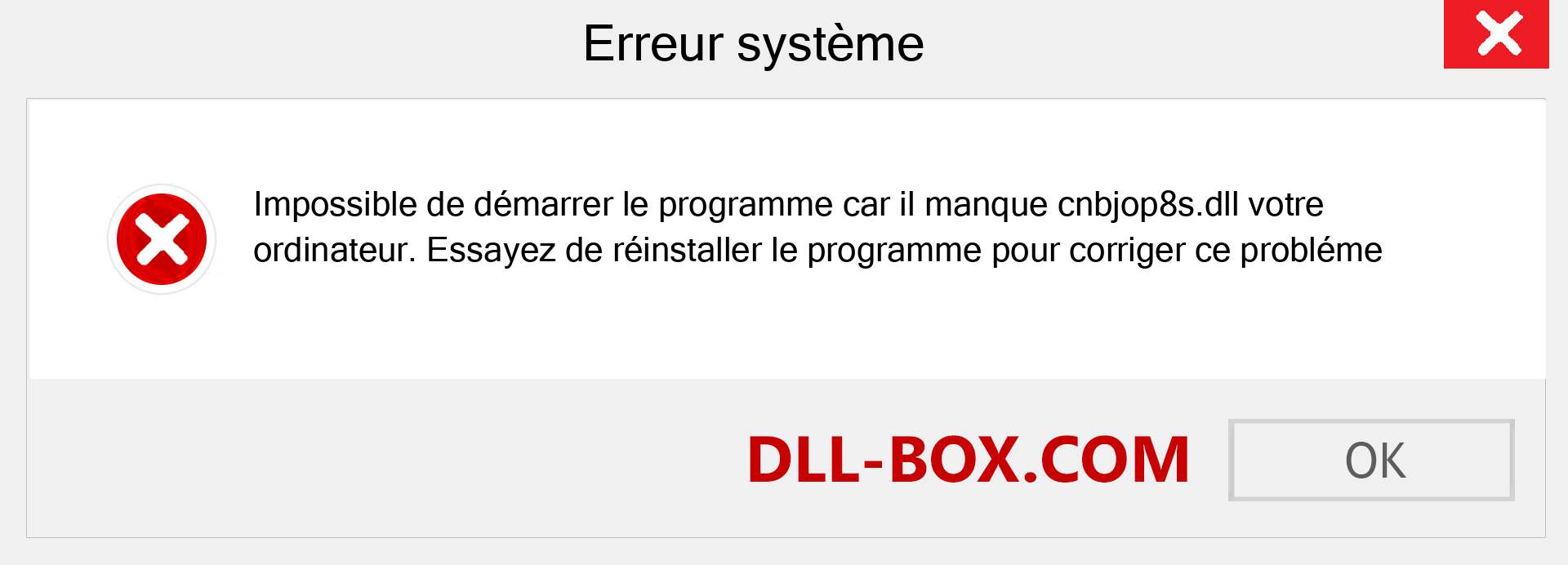 Le fichier cnbjop8s.dll est manquant ?. Télécharger pour Windows 7, 8, 10 - Correction de l'erreur manquante cnbjop8s dll sur Windows, photos, images